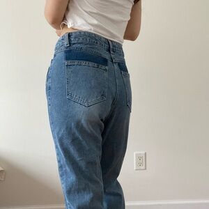 SOLD Two tone detail straight leg/ slim jeans, from korea